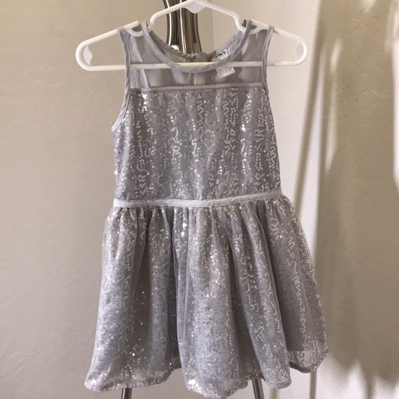 Girls 3T Carter/'s Sleeveless Sequin Dress Silver